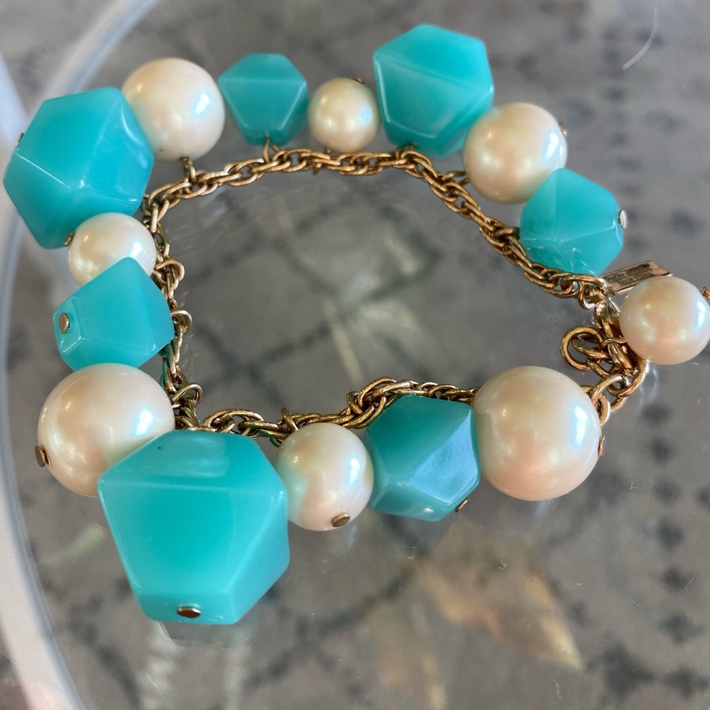 Aqua and Pearlescent Kate Spade Bracelet Gorgeous